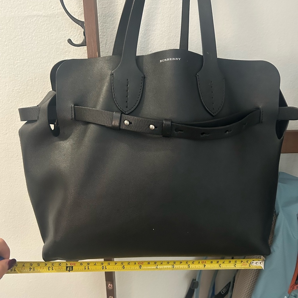 Burberry Black Leather Tote  Bag medium